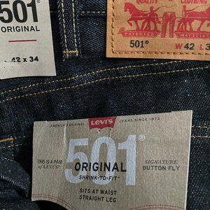 Levi's 501 Original Shrink To Fit Size 42 x 34 BNWT